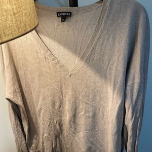 Express oatmeal color v-neck sweater